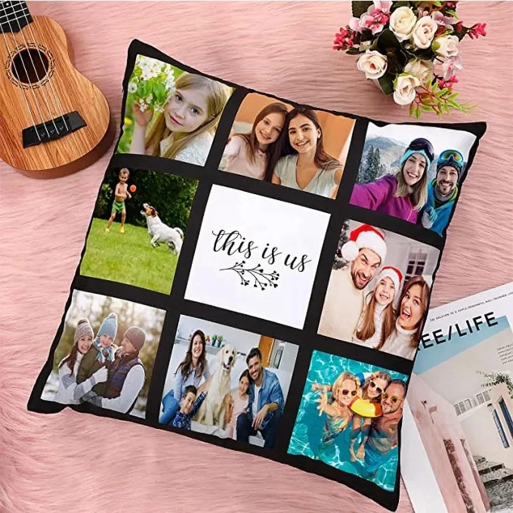 6 StüCk Sublimation Blank Panel Kissenbezug DIY Polyester Kissenbezug 9 Foto WäRmeüBertragungsdruck Wurfkissenbezug, L
