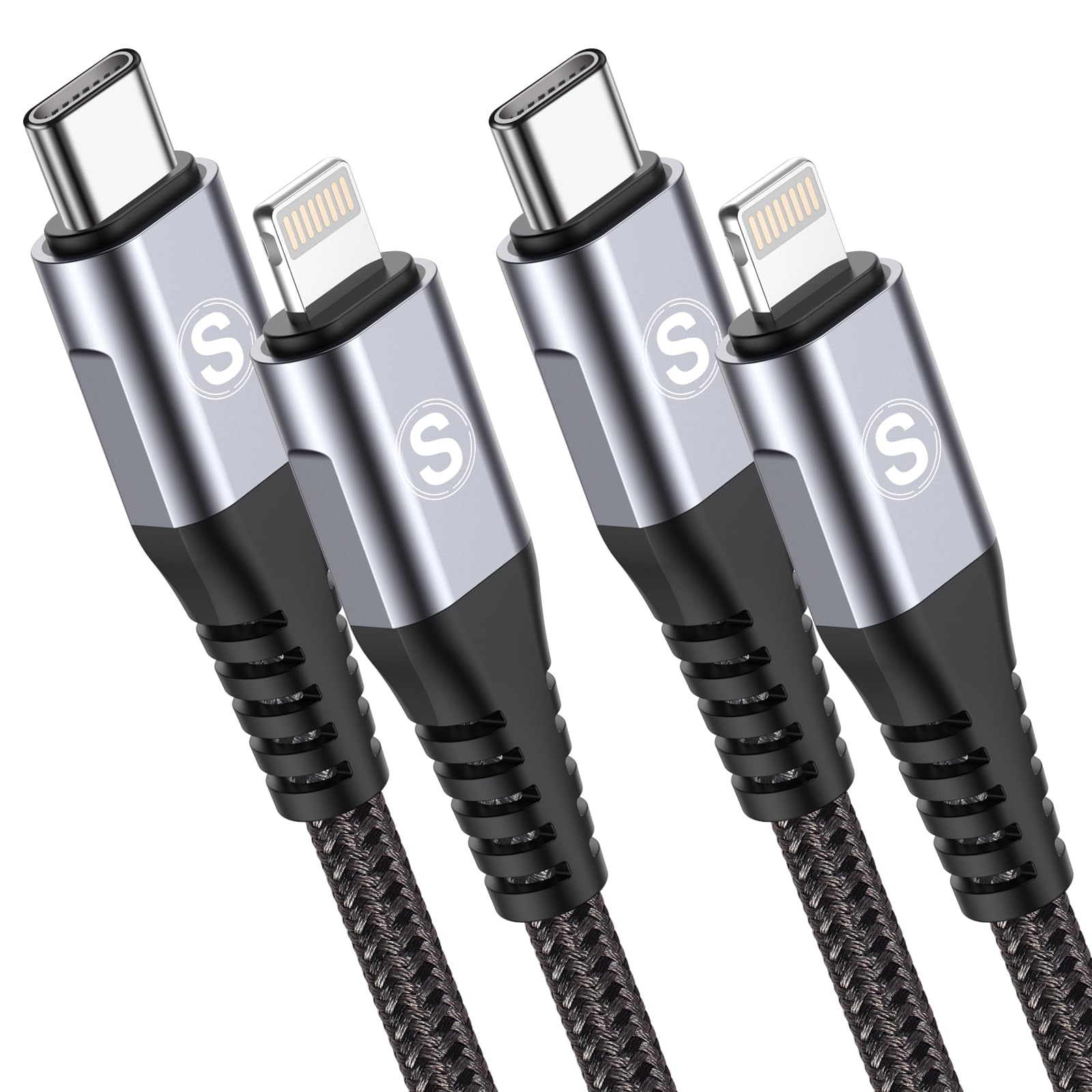 USB C to Lightning Cable 2-Pack 1M, [Apple MFi Certified] iPhone charger cable, Fast Charging Braided Cord, Type C to Lightning Cable Compatible with iPhone 14/13/12/11 Pro Max/XR/XS/X/8 Plus/iPad Air