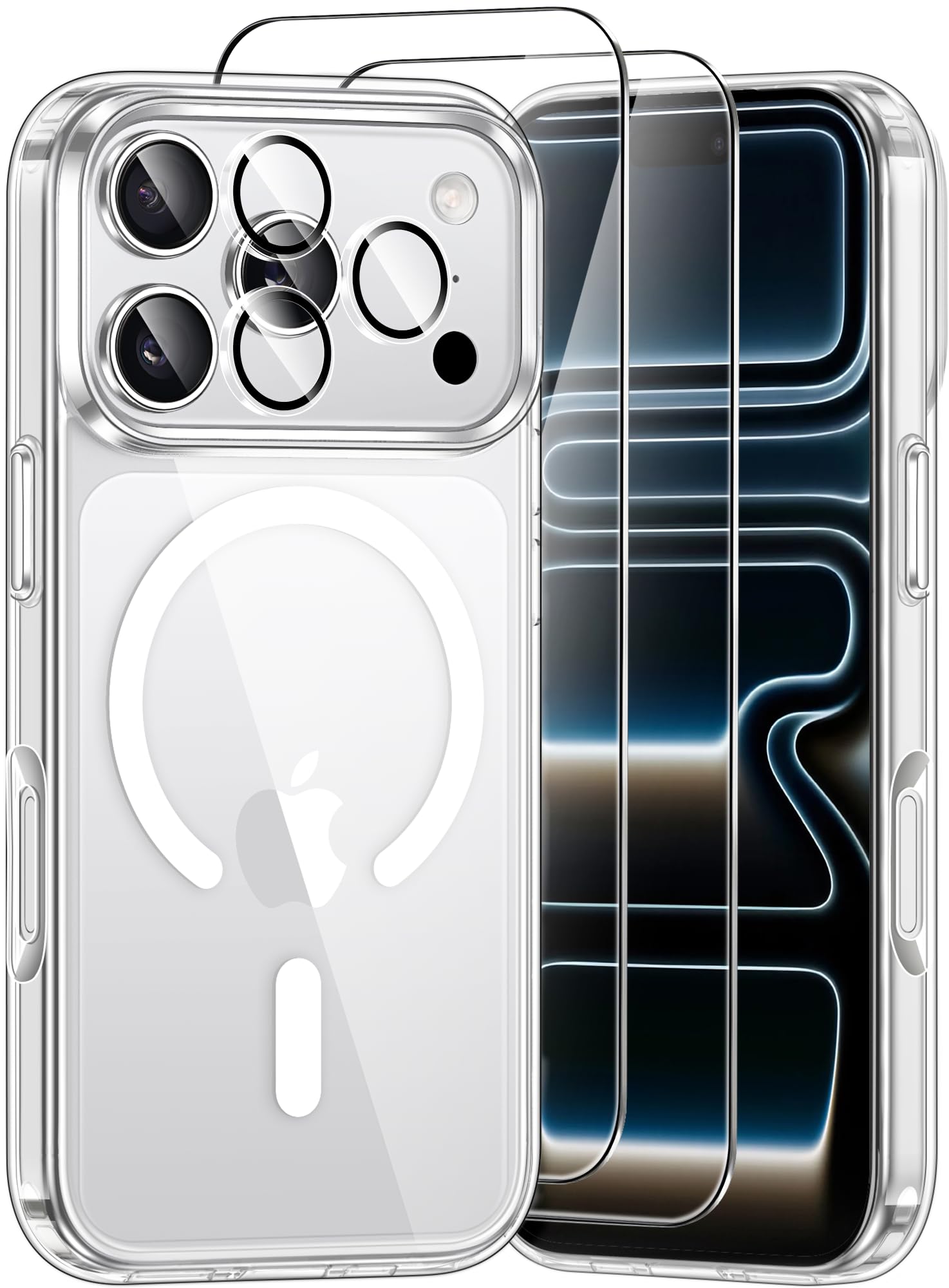 ivencase Coque pour iPhone avec 2 Verres Trempés et 2 Caméra Protecteur, Compati