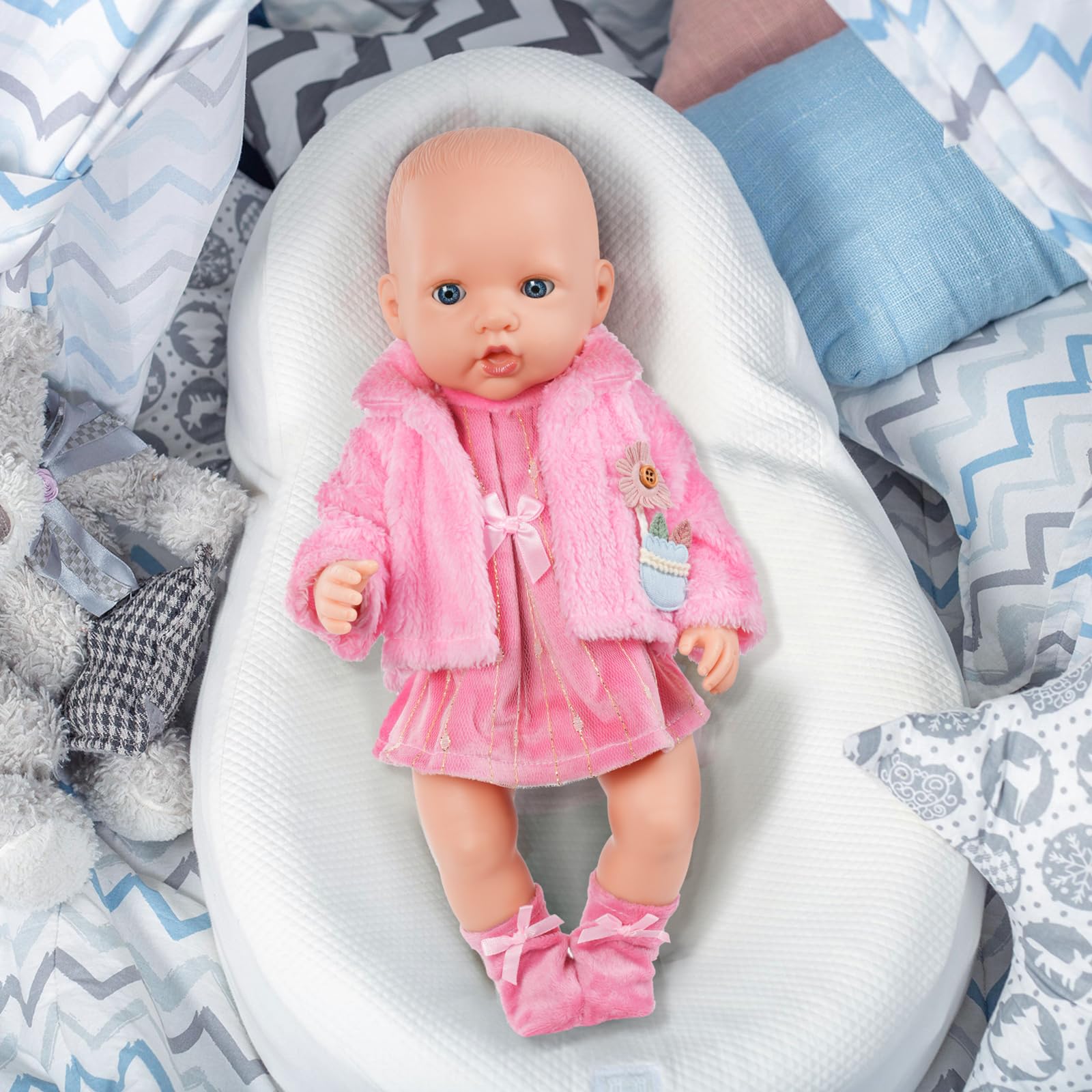Aolso Ropa para Muñecas Bebé，Ropa para Muñecos Bebé de 35cm-45cm，Conjunto de Ropa de Muñeca,Juego de Disfraz de Muñeca para Niños y Niñas,Accesorios para Muñeca(no muñecas)-Cordero