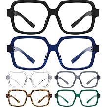 Eyekepper Blue Light Reading Glasses Men Women 1.5, Square 6 Pack