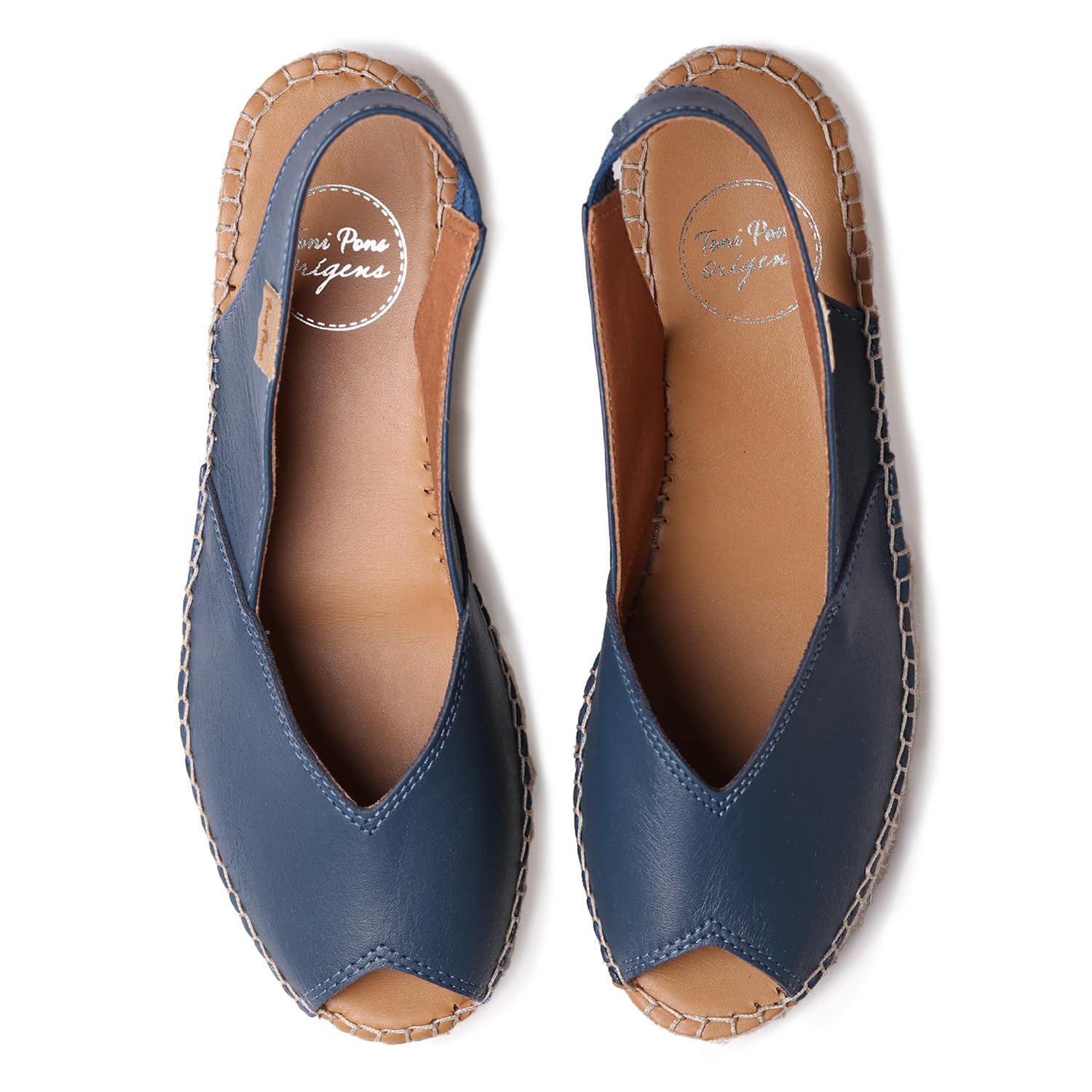 TONI PONS BERNIA-P - Espadrille compensée Style Peep Toe pour Femme en Cuir.