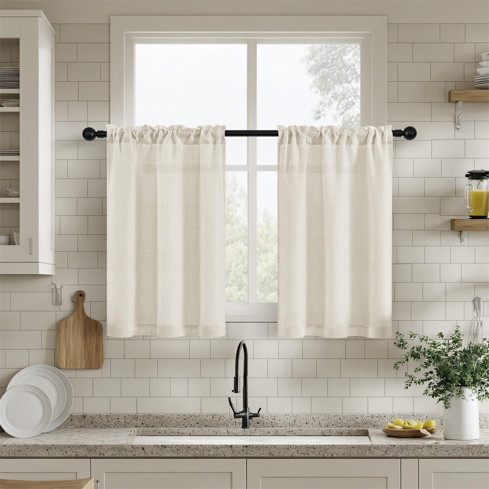 Amazon.com: DUKIYO Linen Curtains Kitchen RV Campers Cafe Window