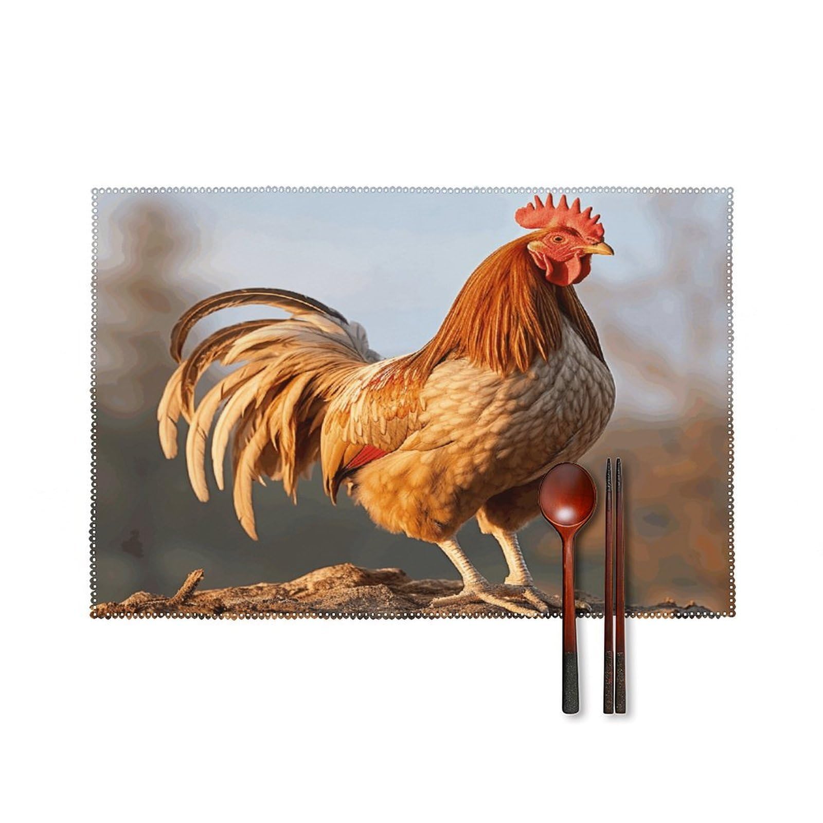 Fodpand Style Farm Rooster Placemats Set Of 4 Place Mats Table Mats