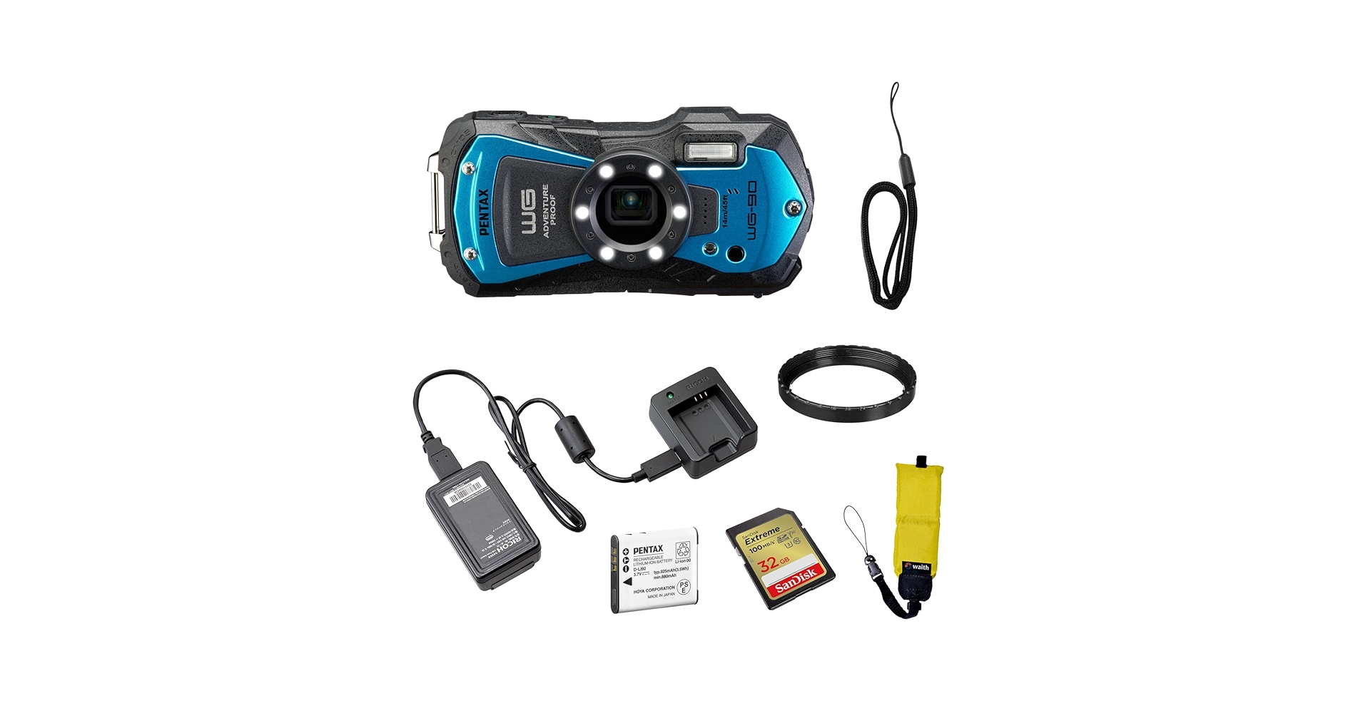 「新品未使用」PENTAX WG-90 BLUE Amazon.com : PENTAX WG-90 Blue Waterproof Camera, Shockproof