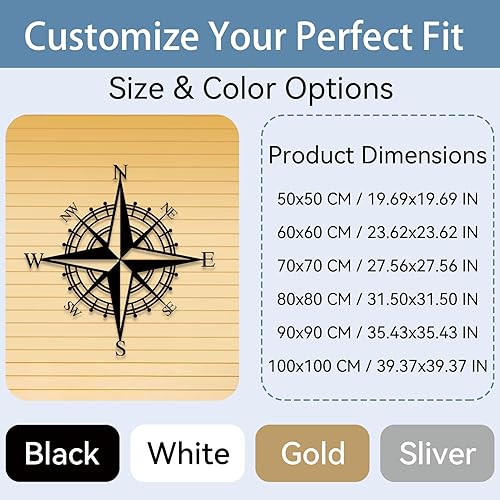 Miniatura 8 de ruelen Decoración de pared de brújula náutica decorativa de metal de 14 pulgadas, sala de estar, dormitorio, oficina, porche, jardín, patio,