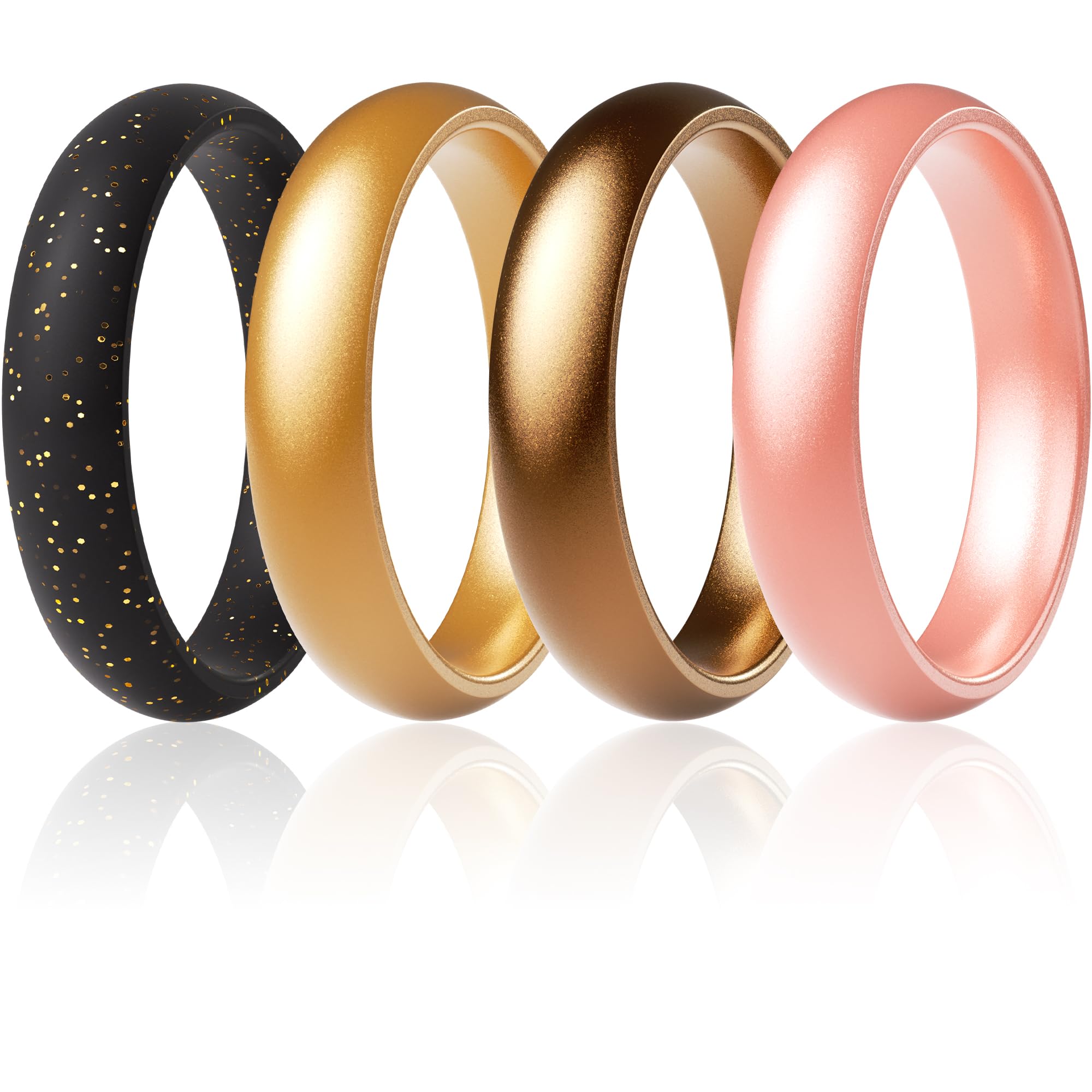 ThunderFit Women’s Silicone Engagement Rings, 5.5mm Wide, 2.1mm Thick, Wedding Rubber Bands, Variety Multipack 2/3/4/7