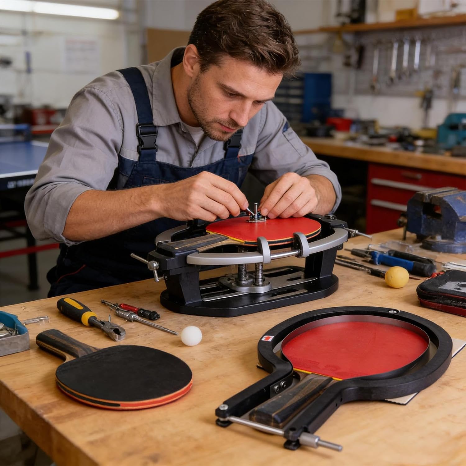 Table Tennis Racket Trimmer – Adjustable Rubber Cutting Tool, Paddle Edge Shaper, Universal Grip Design | Gluing Cutting Accessory for Penhold Shakehand Racket Maintenance