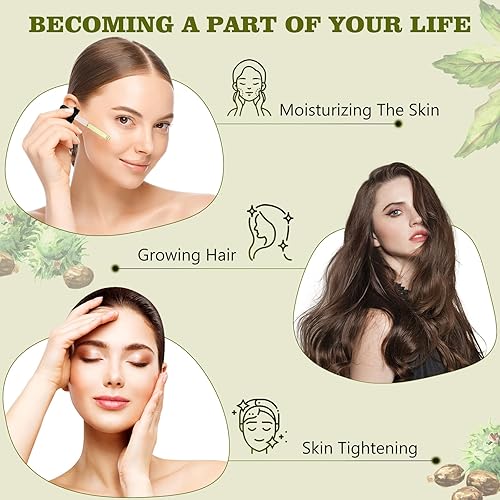 Miniatura 4 de SWturK Aceite de ricino orgánico (2.11 onzas) con kit de pestañas, certificado orgánico, 100% puro, botella de vidrio, prensado en frío sin refinar,