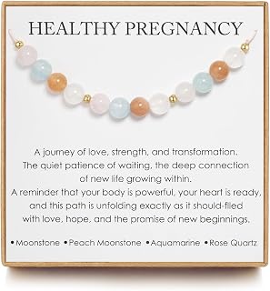 Dainty Healthy Pregnancy Crystal Bracelet, Pregnancy Must Haves, Pregnant Mom Gift, Fertility Gift for Mom, Pregnancy Gifts for Expecting Moms, Mothers Day Gifts, Christmas Jewelry