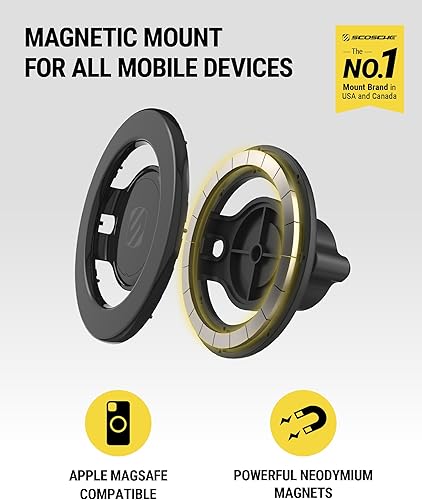 Miniatura 2 de Scosche - Soporte magnético MagicMount SMSDV-SP para teléfono celular, soporte magnético para dispositivos móviles MagSafe, montaje en