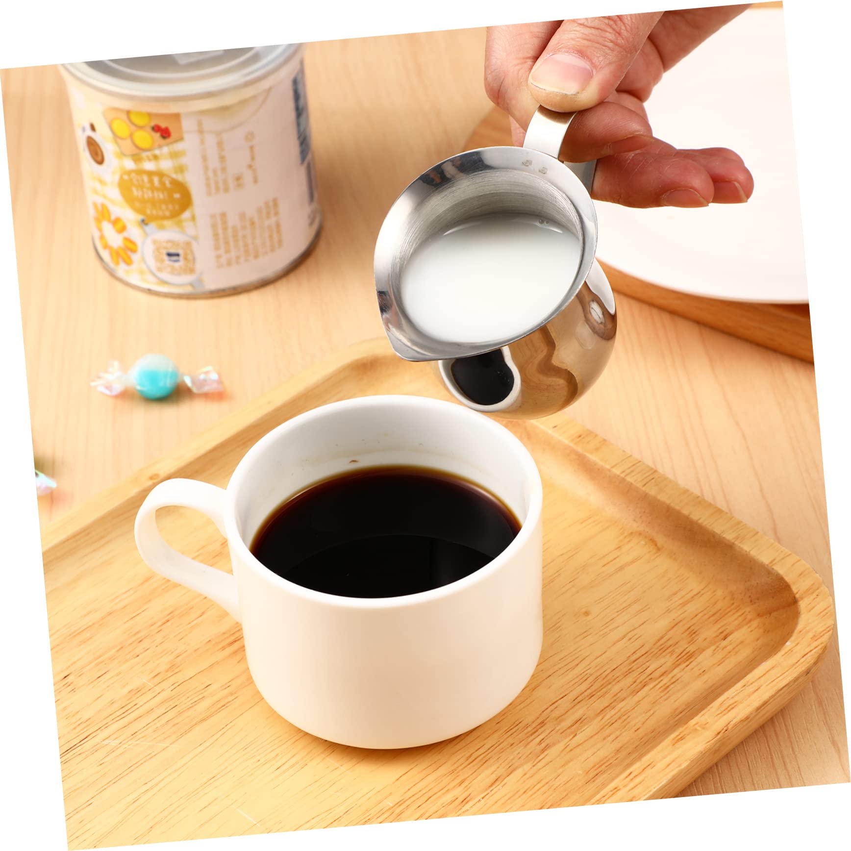 YARNOW 9piezas Jarra Espumadora De Leche Inoxidable Taza Pequeña Para Café Espresso y Espumado De Leche
