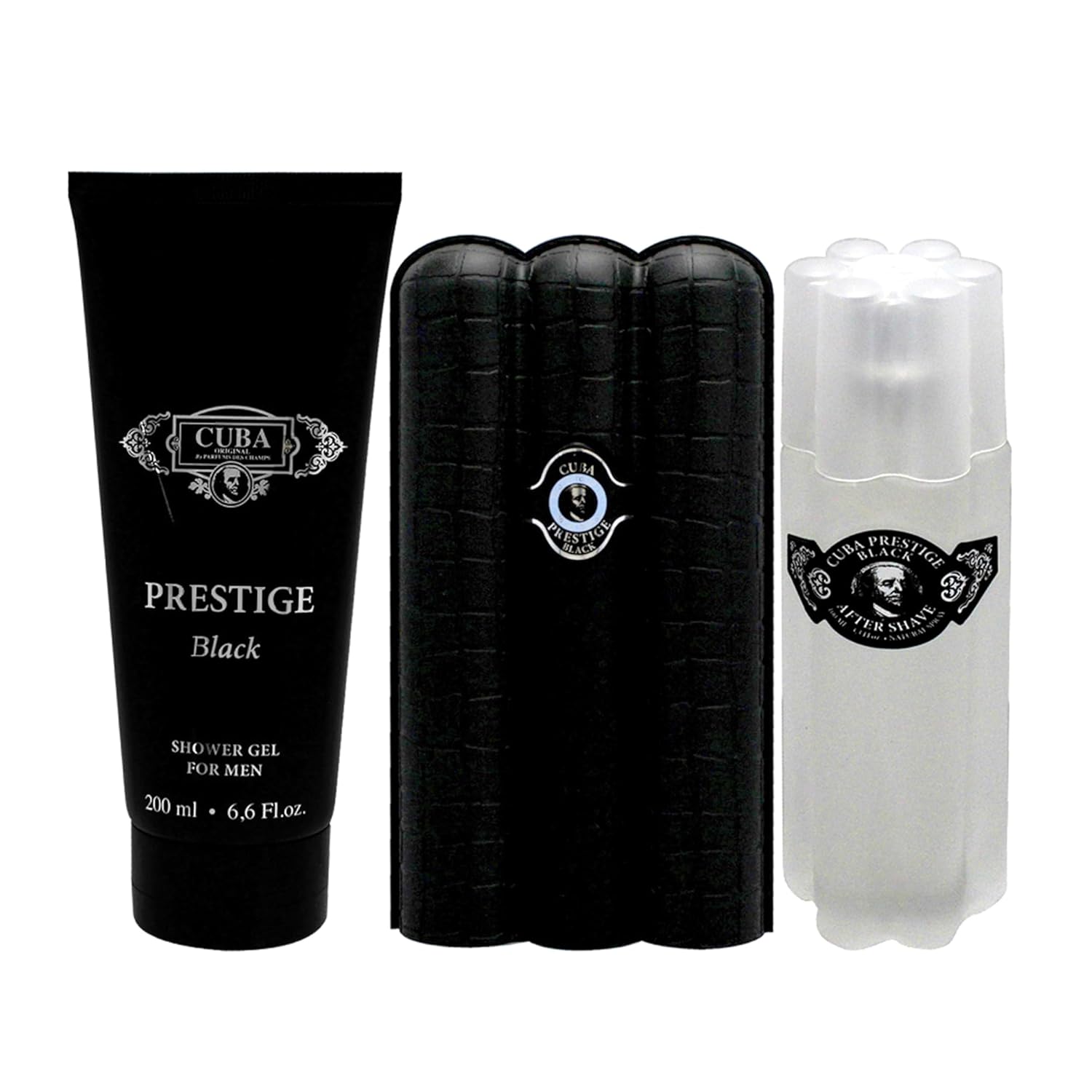 Cuba Prestige Black by Cuba for Men - 3 Pc Gift Set 3oz EDT Spray, 6.6oz Shower Gel, 3.3oz After Shave - Image 2