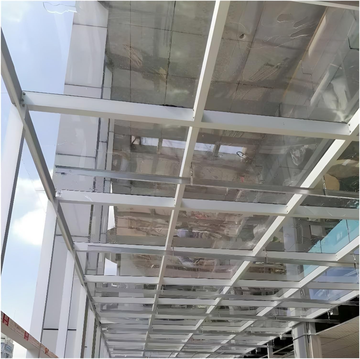 Polycarbonate Roofing Sheet Outdoor Clear PC Transparent Durable Panel Polycarbonate Greenhouse Panels for Patios, Partitions, Awnings Easy to Bend Cut(1x4m/3.28x13.12ft)
