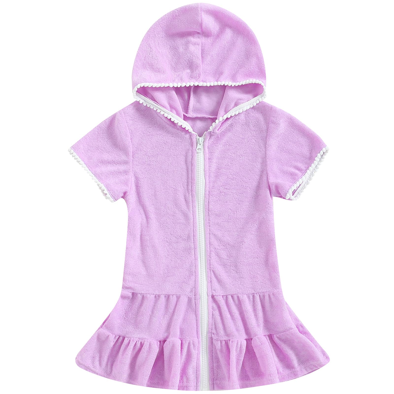 Mubineo Toddler Girl Long Sleeve Swimsuit Beach Dress Cute Cover Ups Ruffle Bathing Suit Cover Up Kimono Kids Swimwear