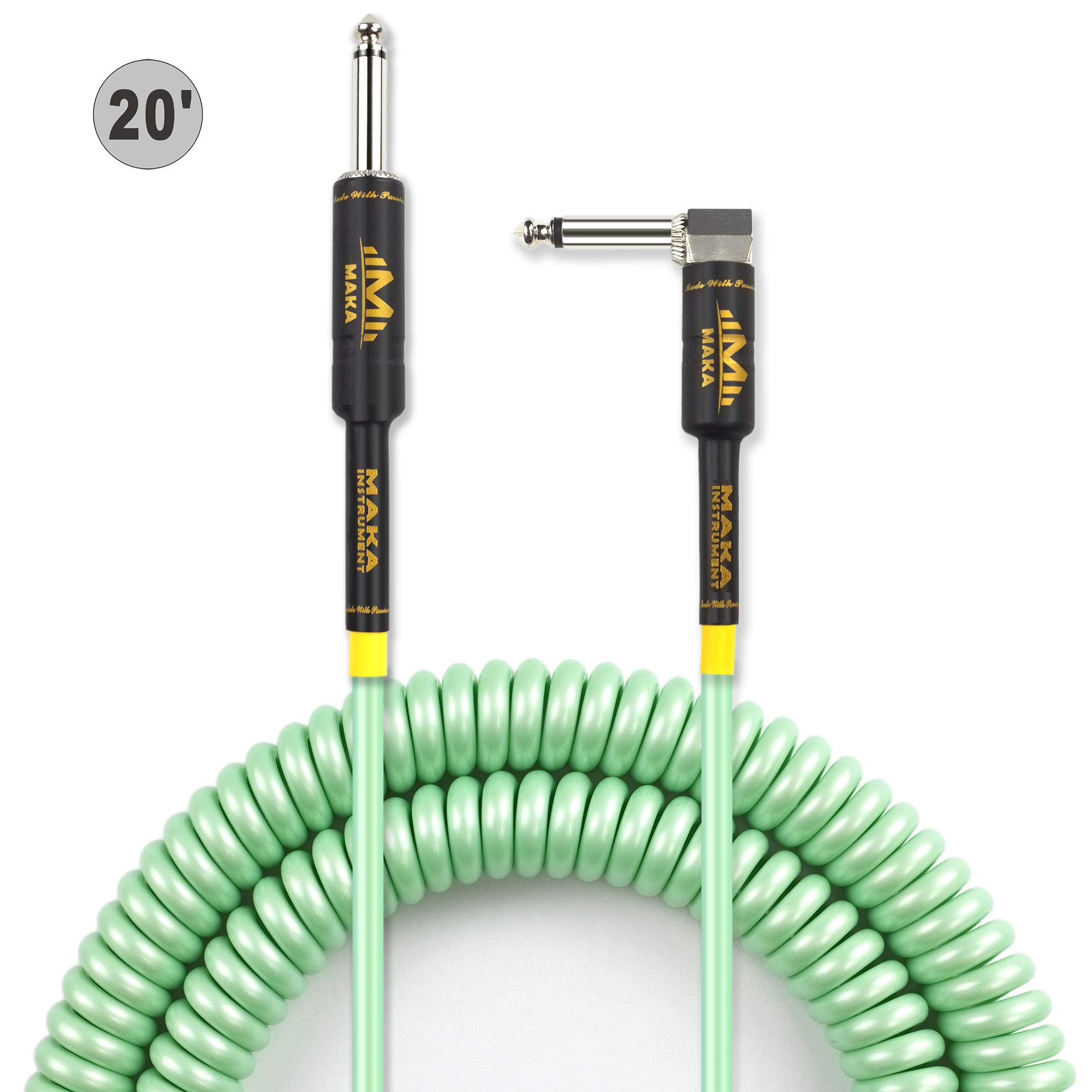 Amazon.com: M MAKA Premium Guitar Coil Cable 20 Feet, Instrument