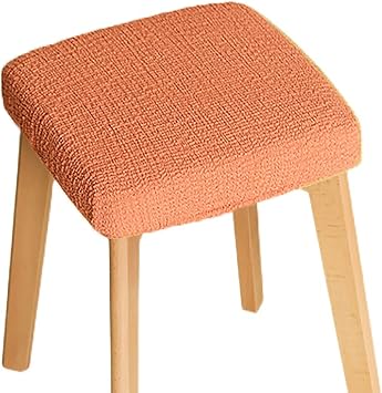 Square Footstool Slipcover, Stretch Rectangle Ottoman Slipcover with Elastic Bottom Footstool Slipcover Stool Furniture Protector Machine Washable for Living RoomF