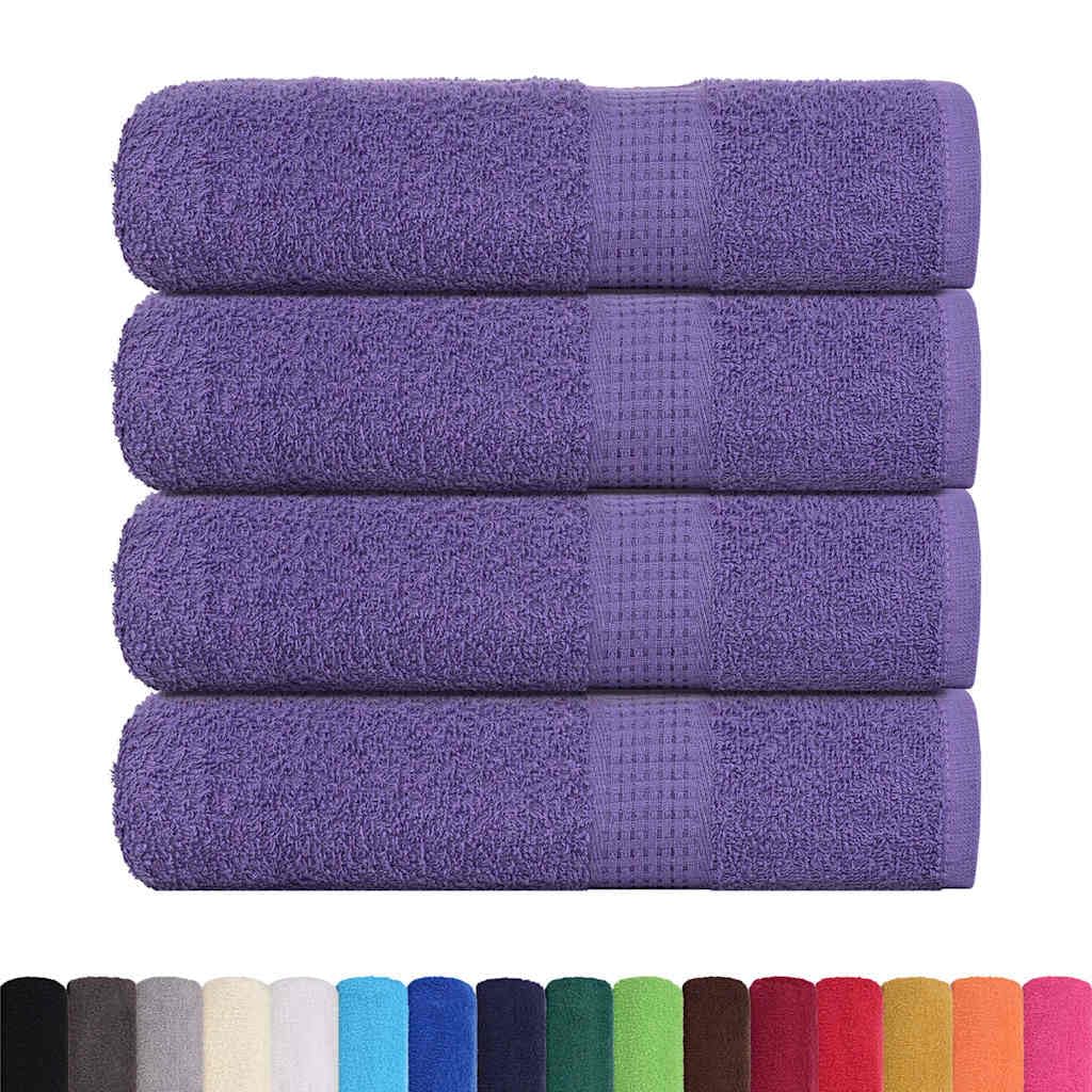 Serviette de bain FROGN 4 pièces violettes 100x150 cm en coton