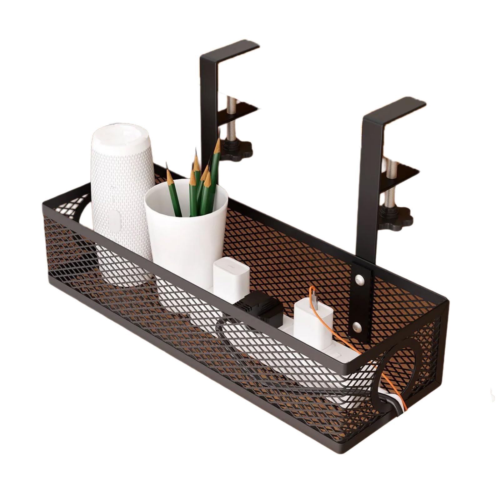 Hsioluted Black Meshes Desk Organizers Clamp-On Pencil Drawer Under Desk Drawer Easy To Instal Under Storage Drawers For Organizers