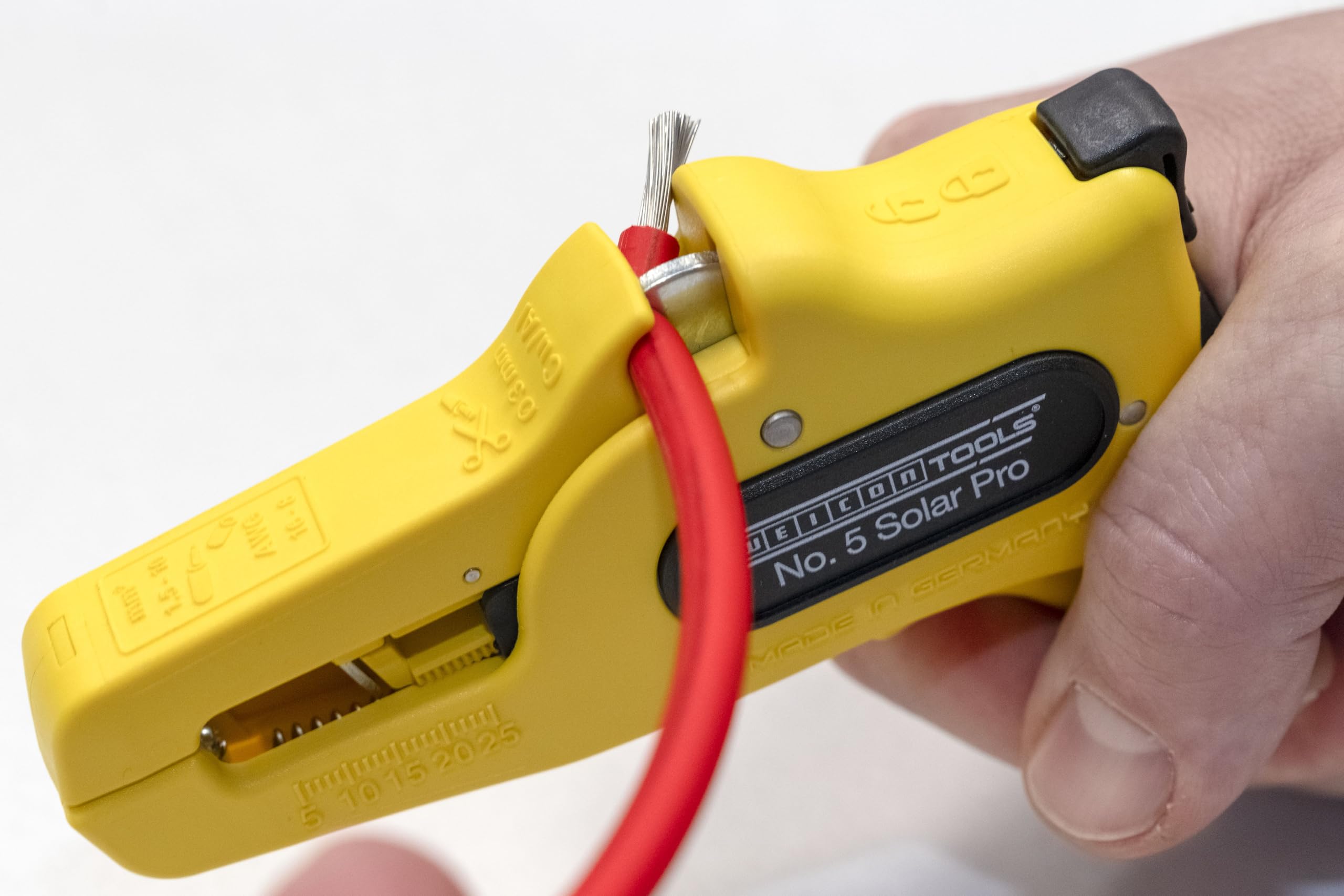WEICON TOOLS 5 Solar Pro - Alicates pelacables especiales para cables solares y cables fotovoltaicos