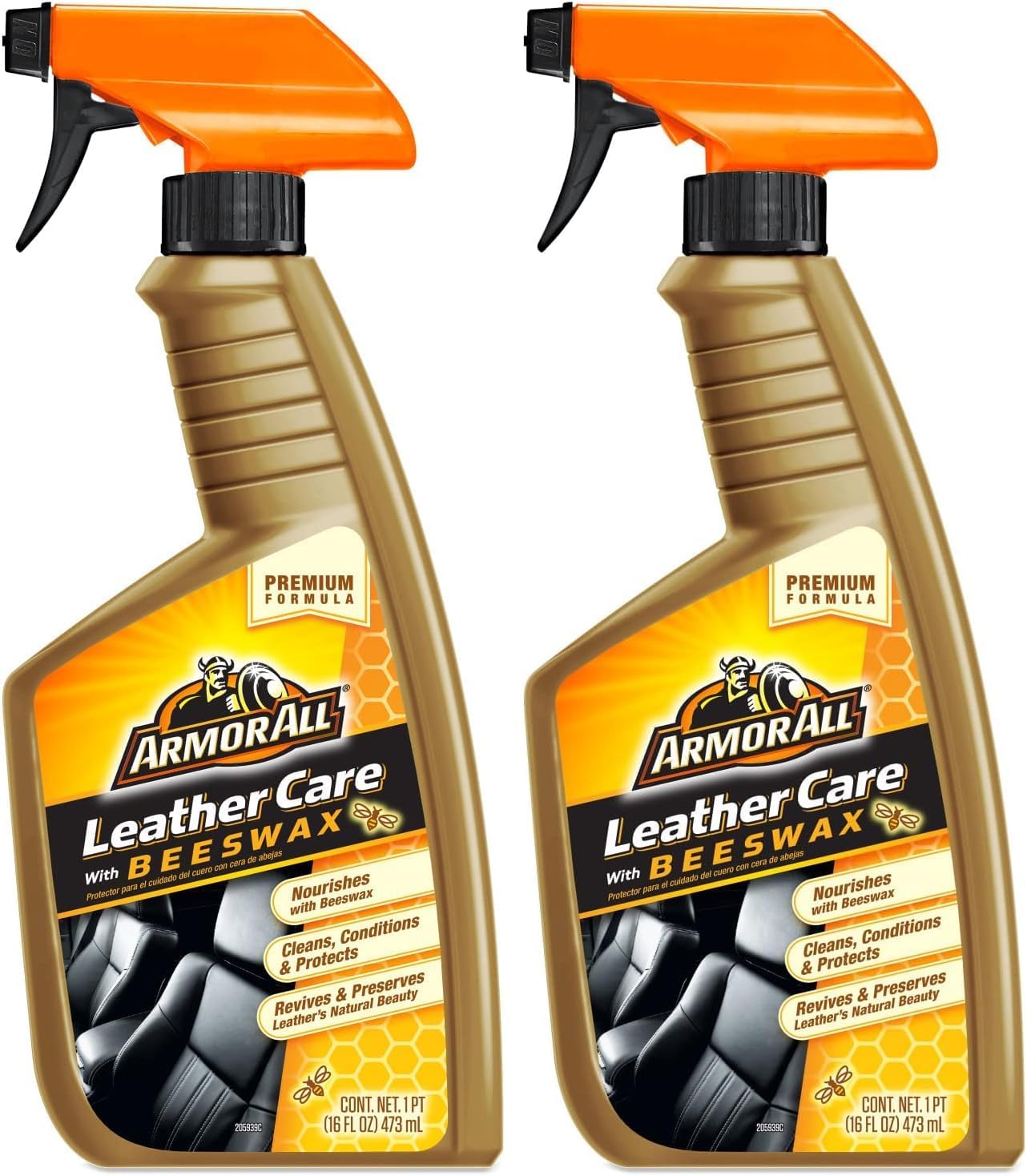 Armor All Car Leather Care Spray Bottle, Cleaner for Cars, Truck, Motorcycle, Beeswax, 4 Oz, Pack of 6, 18934-6PK