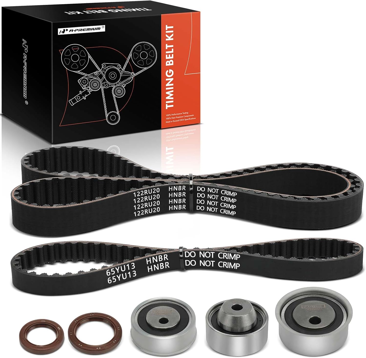 A-Premium Engine Timing Belt Kit Compatible with Mitsubishi Outlander 2004-2006, Lancer 2004-2006, Eclipse 2006-2007, Galant 2004-2006 - 2.4L