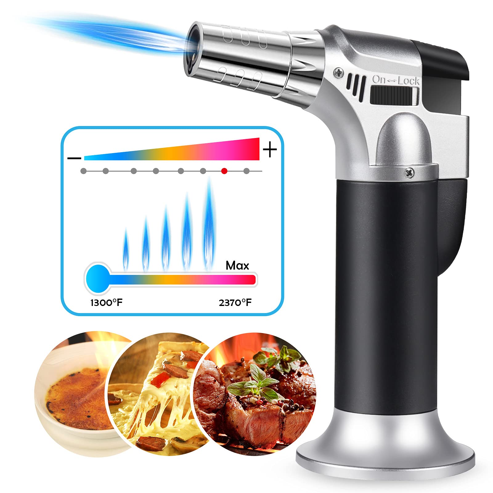 Buy Butane Torch, Refillable Butane Blow Torch Lighter with Safety Lock