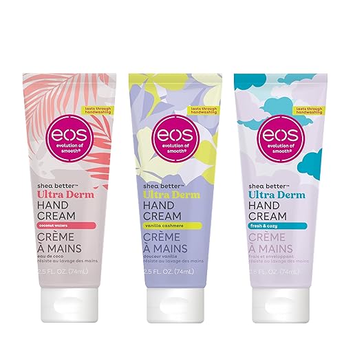 Bundle of eos Shea Better Hand Cream - Vanilla Cashmere + Fresh & Cozy + Coconut- Natural Shea Butter Hand Lotion and Skin Care, 24 Hour Hydration