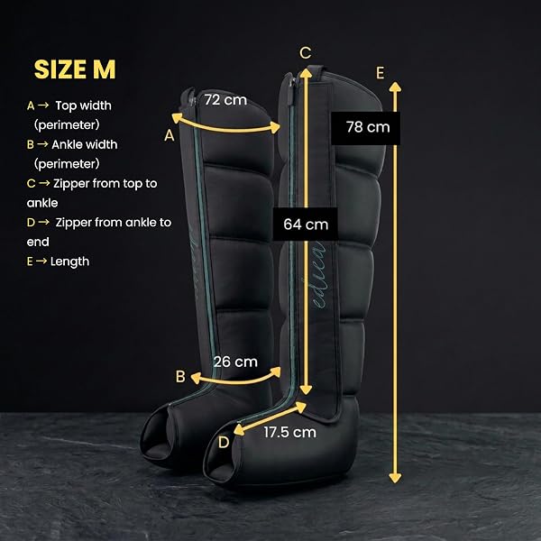 Edicare, Presoterapia para Casa Profesional con Cable – Drenaje Linfático Piernas – Botas de Presoterapia Silenciosas – Recuperación Muscular (Dispositivo y Perneras Talla: M) - 2