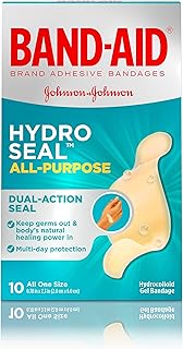 Band-Aid Brand Hydro Seal Waterproof All Purpose Adhesive Bandages for Wound Care or Blisters, 10 ct