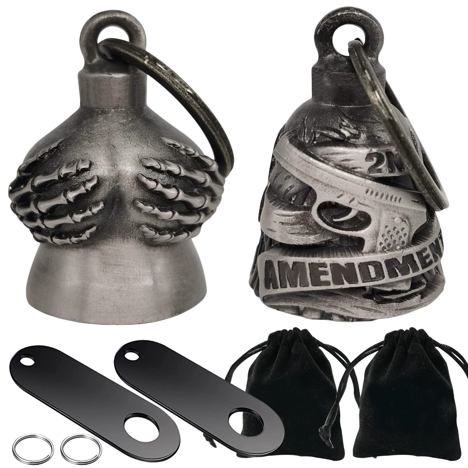 Dream Apparel 2 Pack Motorcycle Bells Guardian Angel for Biker Rider Men Women Ride Riding with Hangers, Drive Away Gremlins