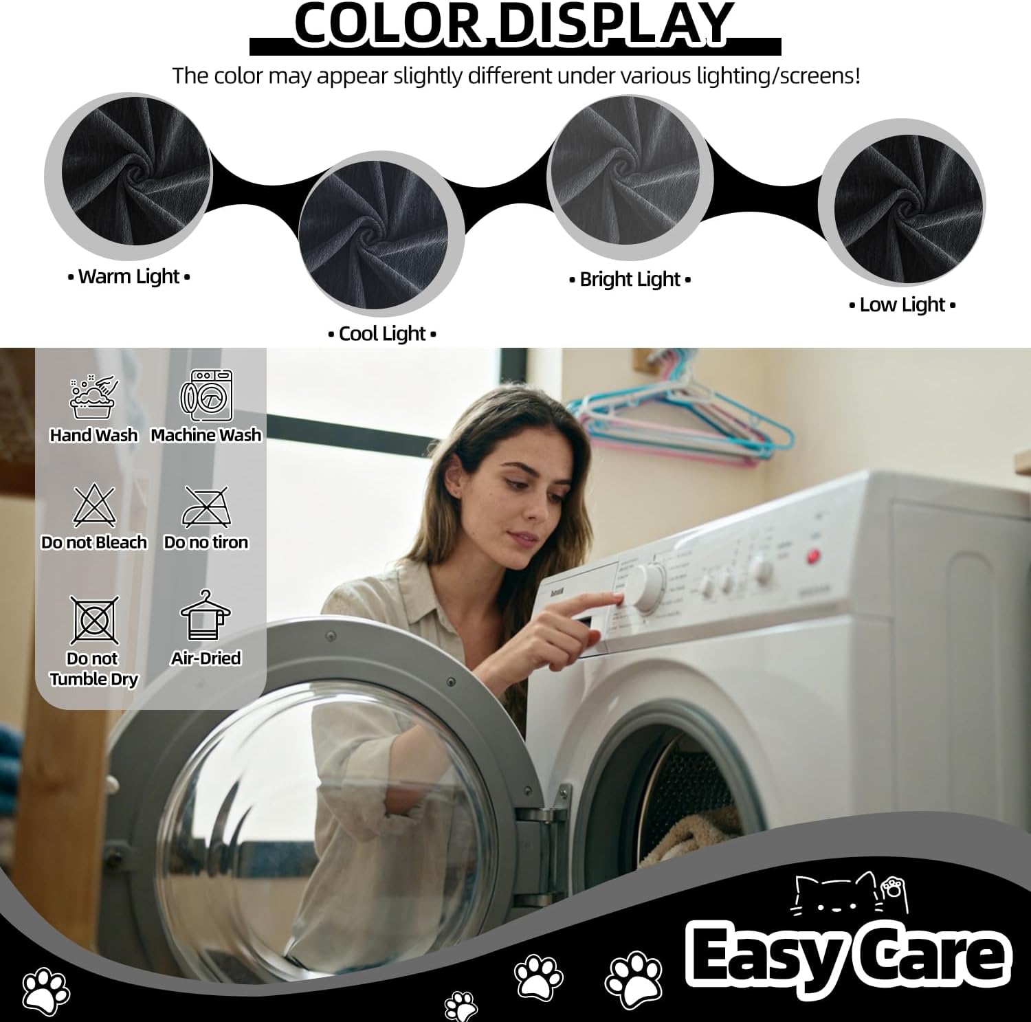 1OO% Waterproof Corner Sectional Couch Covers L Shape Chenille Sectional Sofa Cover with Tassel Soft Thick Washable Sofa Slipcover Furniture Protector for Dogs Pets (91" x 252", Dark Black)