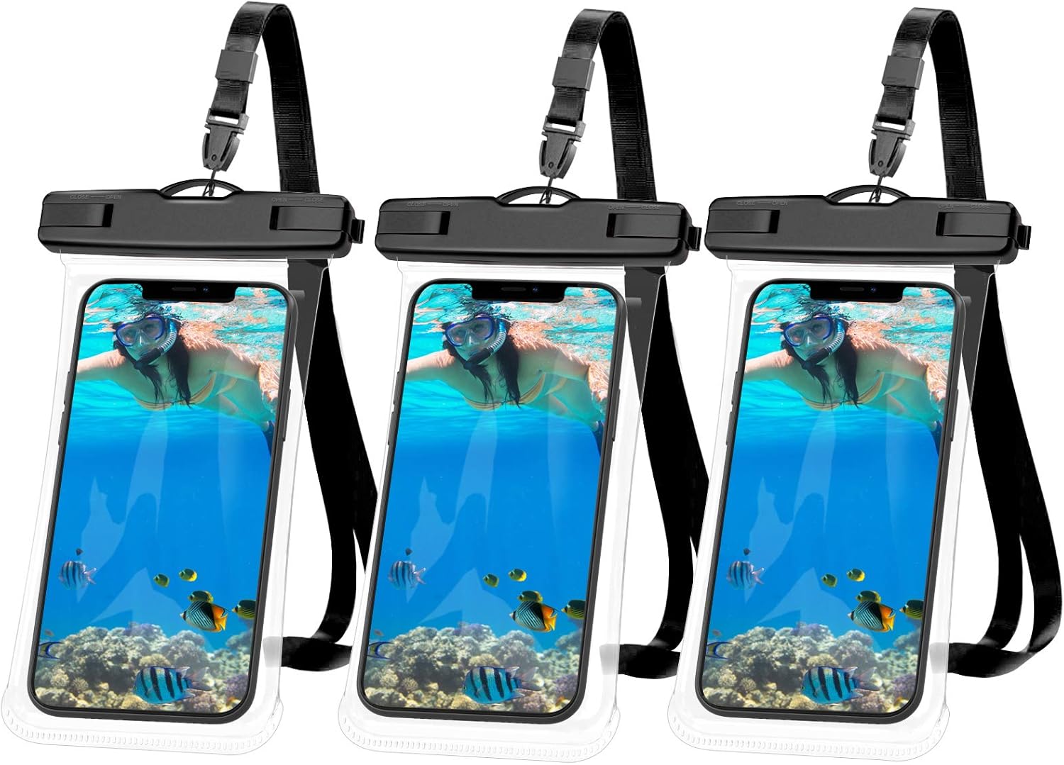 スマホ 防水ケース 3枚 Heysplash 防水カバー スマホ用 Ipx8 お風呂 タッチ可 首掛け式 Iphone 12 Mini Pro Max 11 Max Se 第2世代 Xr Android 6 7インチ以下に Tpu防水ケース ソフト 水中 撮影 釣り 潜水 海 プール 温泉 雨