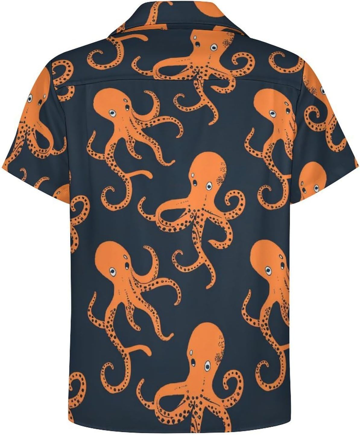 Men's Vintage Hawaiian Shirts Octopus Print Button Down Short Sleeve Shirts Casual Cuban Collar Shirt - Image 4