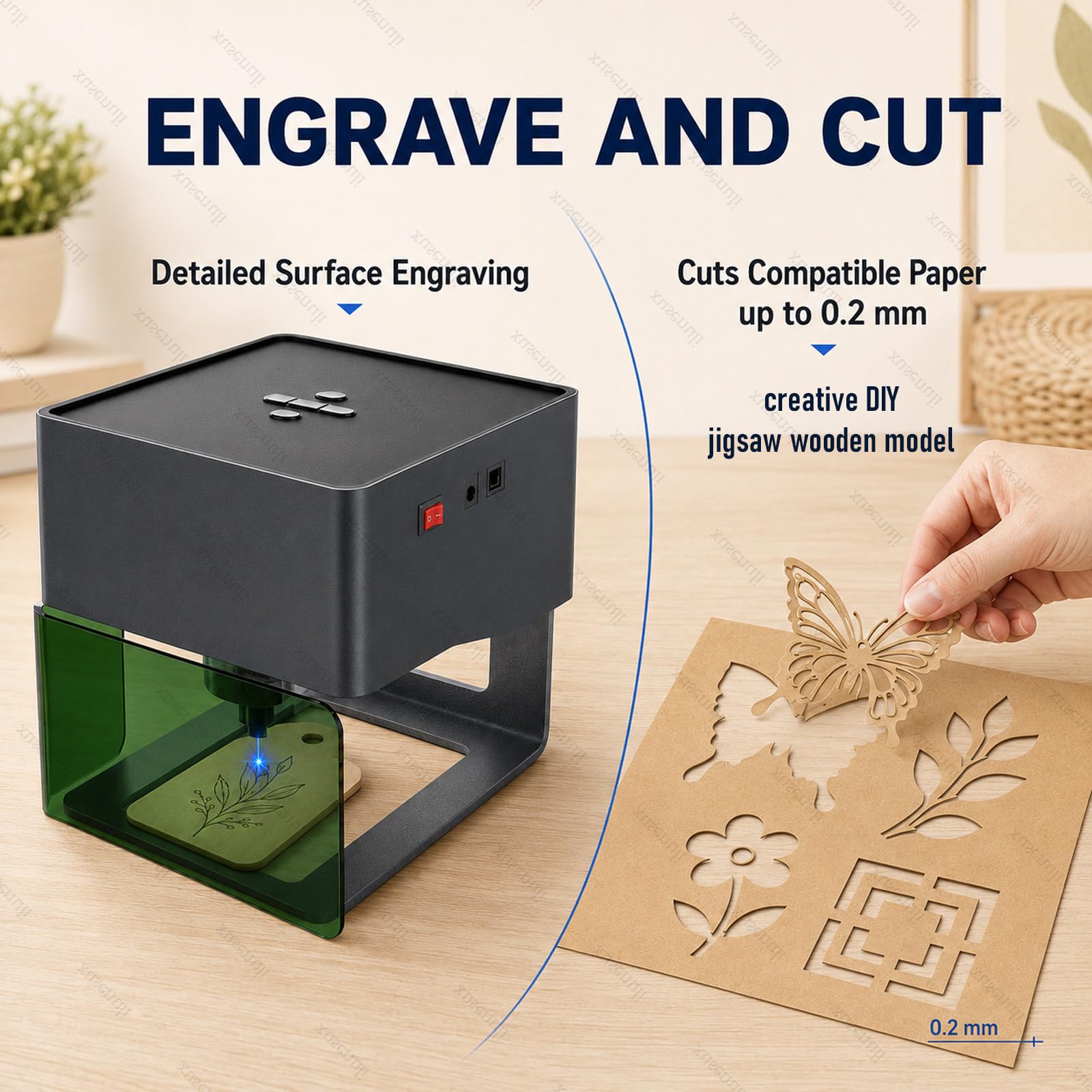 Graveur Laser de Bureau pour Logos, Noms et Étiquettes