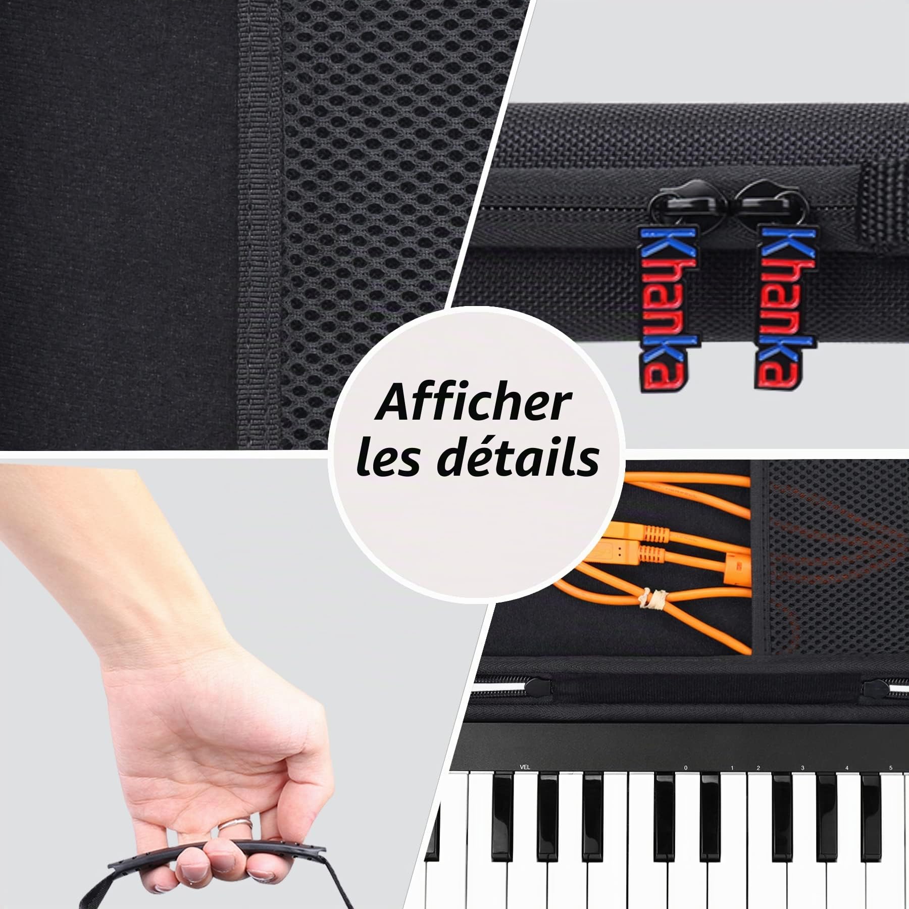 Khanka Dur Cas étui Housse de Voyage pour M-Audio Keystation Mini 32 MK3 Clavier Maître Mini USB/MIDI Ultra Portable.