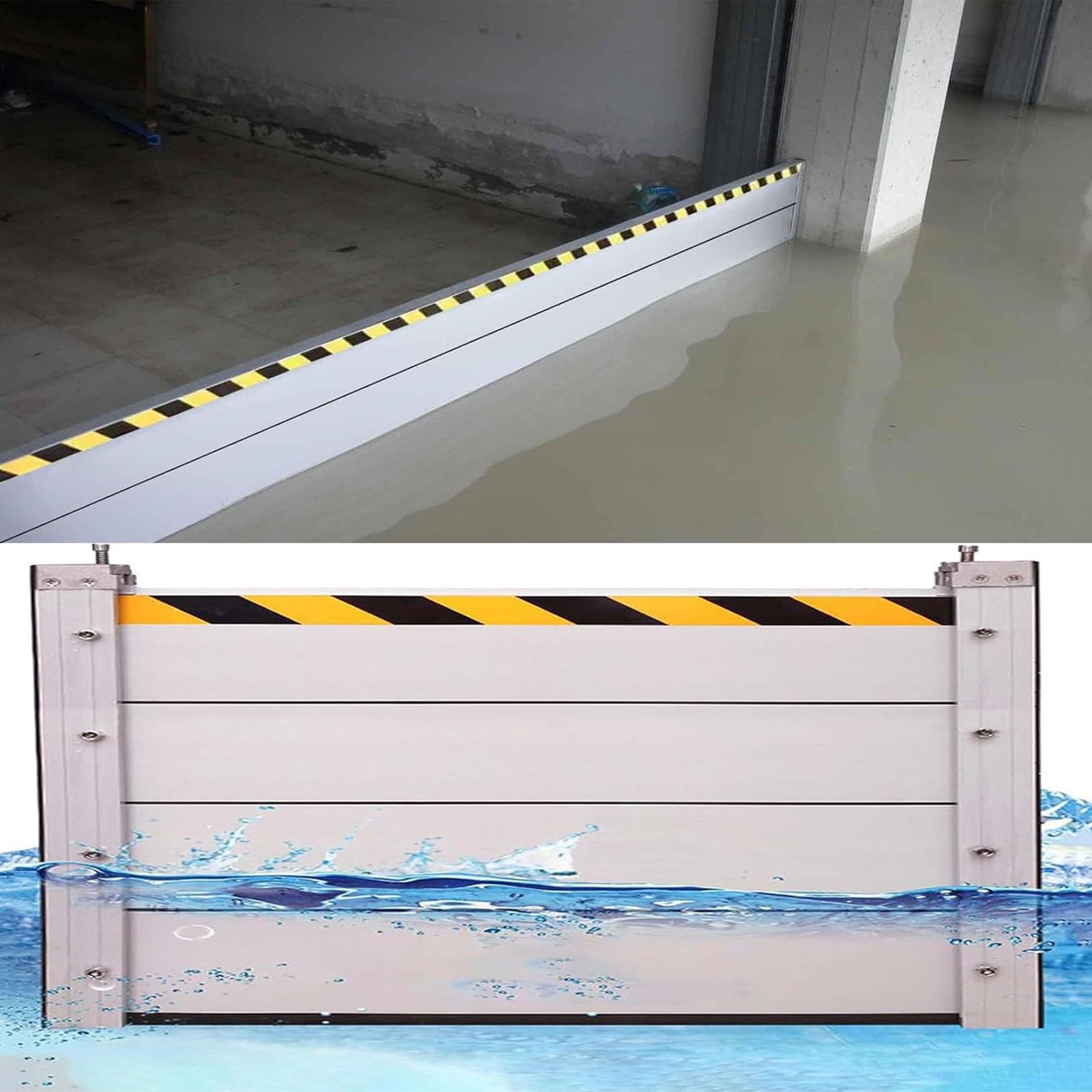 Barrière contre les inondations amovible et étanche pour l'allée