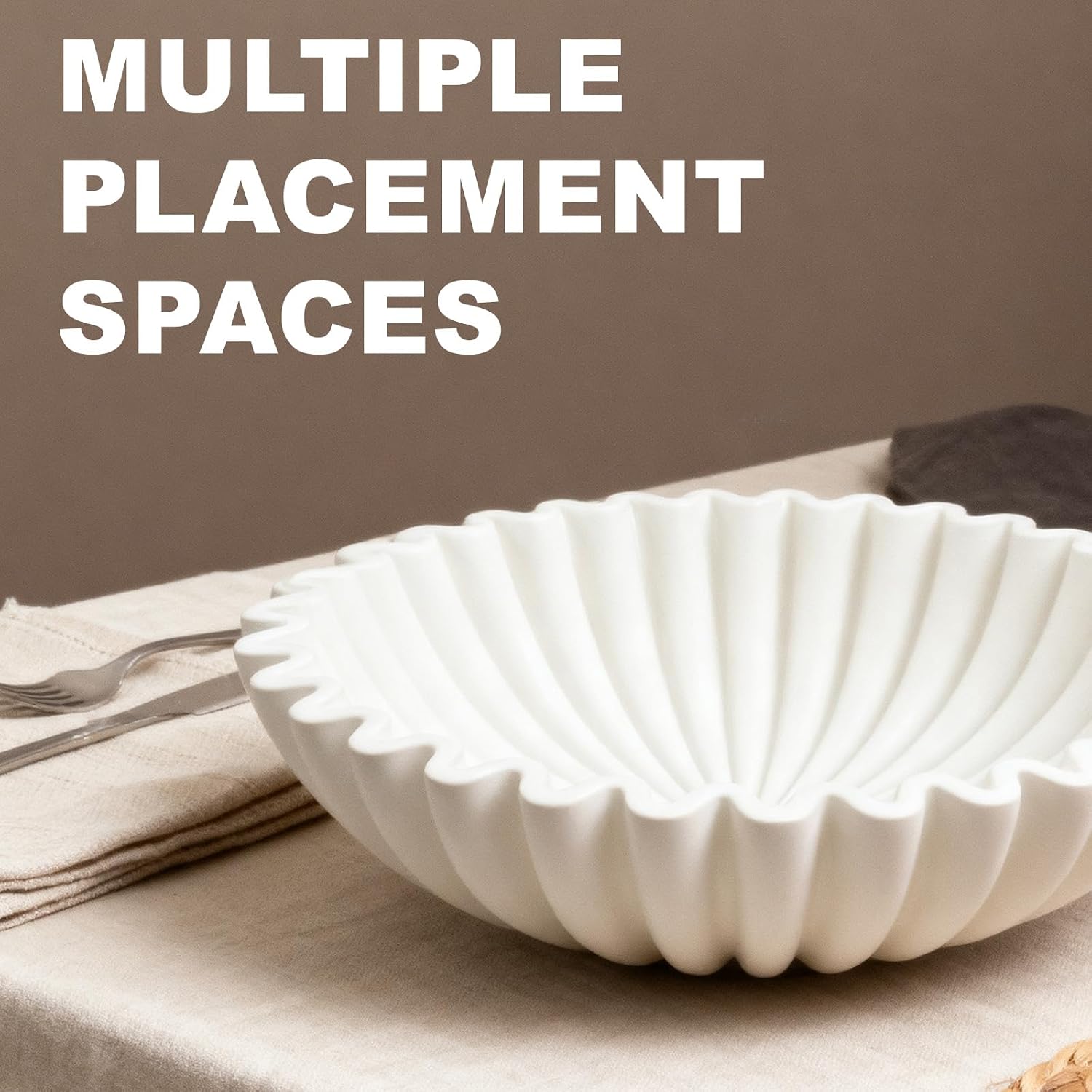 Decorative Bowl for Home Decor Scalloped Ruffle Key Tray for Entryway Table