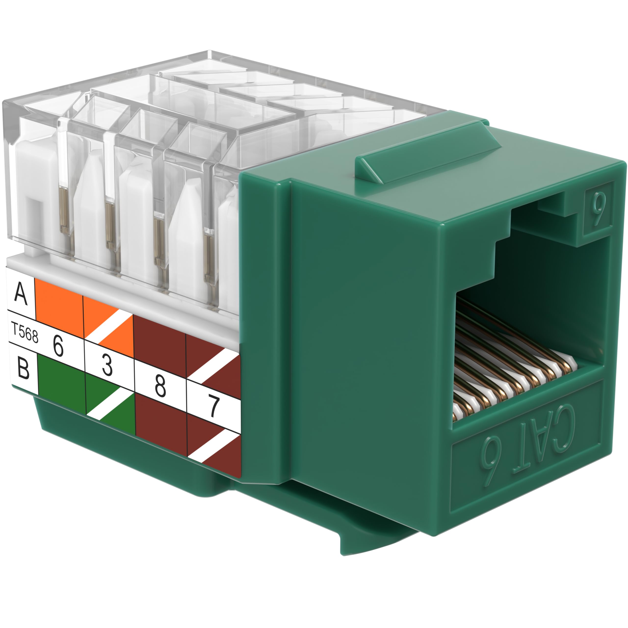 Cat6 RJ45 Keystone Jack Punch-Down Network Zielony (30)