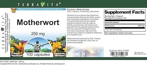 Miniatura 3 de Motherwort - 250 mg (100 Cápsulas, ZIN 512999)