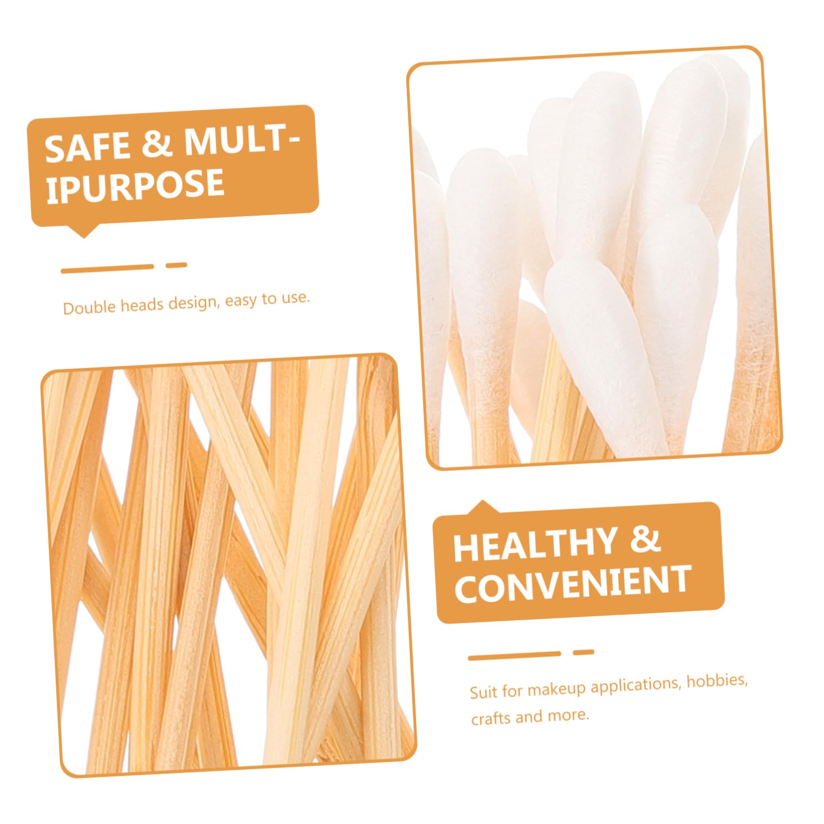 FOMIYES Bamboo Cotton Buds Multipurpose Swabs for Baby Care Makeup and Beauty Applications