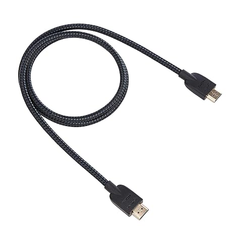 Amazon Basics HDMI Cable, 18 Gbps High-Speed, 4K@60Hz, Nylon-Braided, 0.9 m
