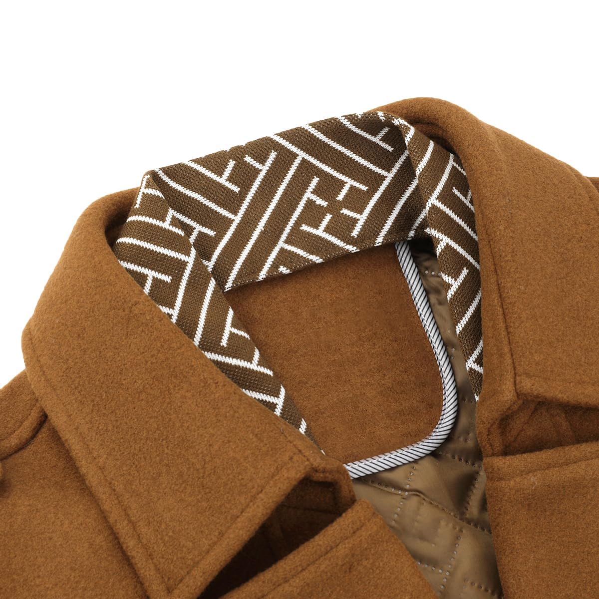 Allthemen Trench Corto Invernale da Uomo Trench di Lana Cappotto Spessa e Sottile Soprabito Parka Giacca a vento Giacca con risvolto