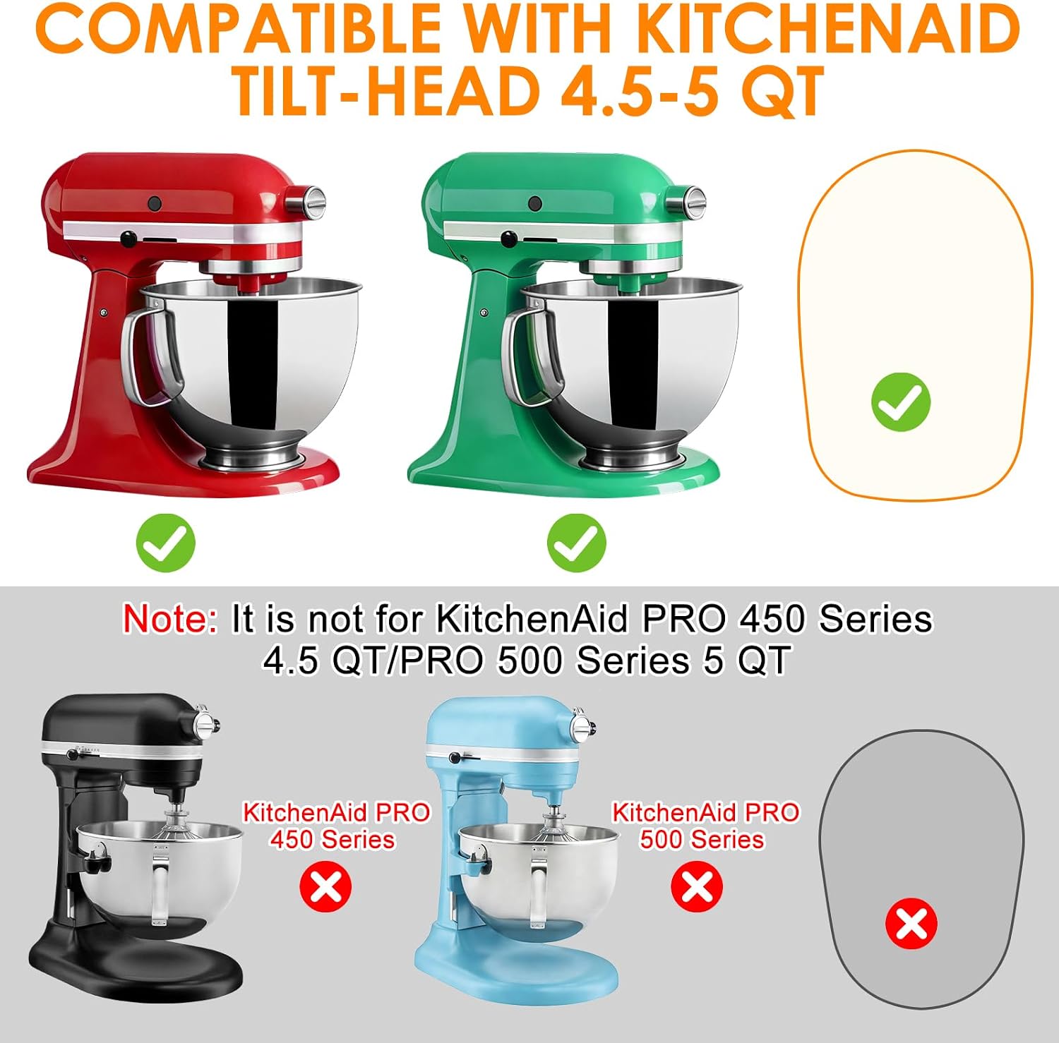Dreamtop Mixer Slider Mat Compatible with Kitchen Aid 4.5-5 Qt Stand Mixer - Silicone Kitchen Counter Appliance Slider Mat Storage Mover Sliding Caddy (Black) image 5