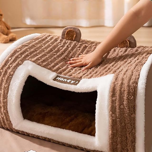 Foto 3 de 6 de GAOCUNBING Cama Cueva para Gatos, casa semicerrada Que Mantiene el Calor