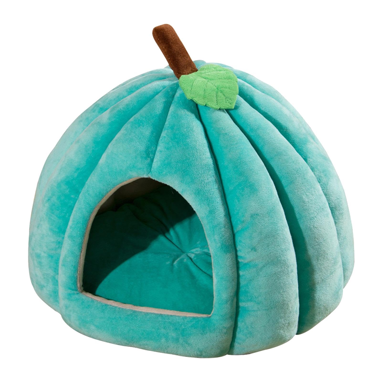 Pumpkin Cat House | Cat Igloos Beds and Sofa Cat Caves | Pumpkin Indoor Kennel with Detachable Cushion Kitten Bed | Comfortable Pet Cave Bed for Indoor Cats, Small Dogs