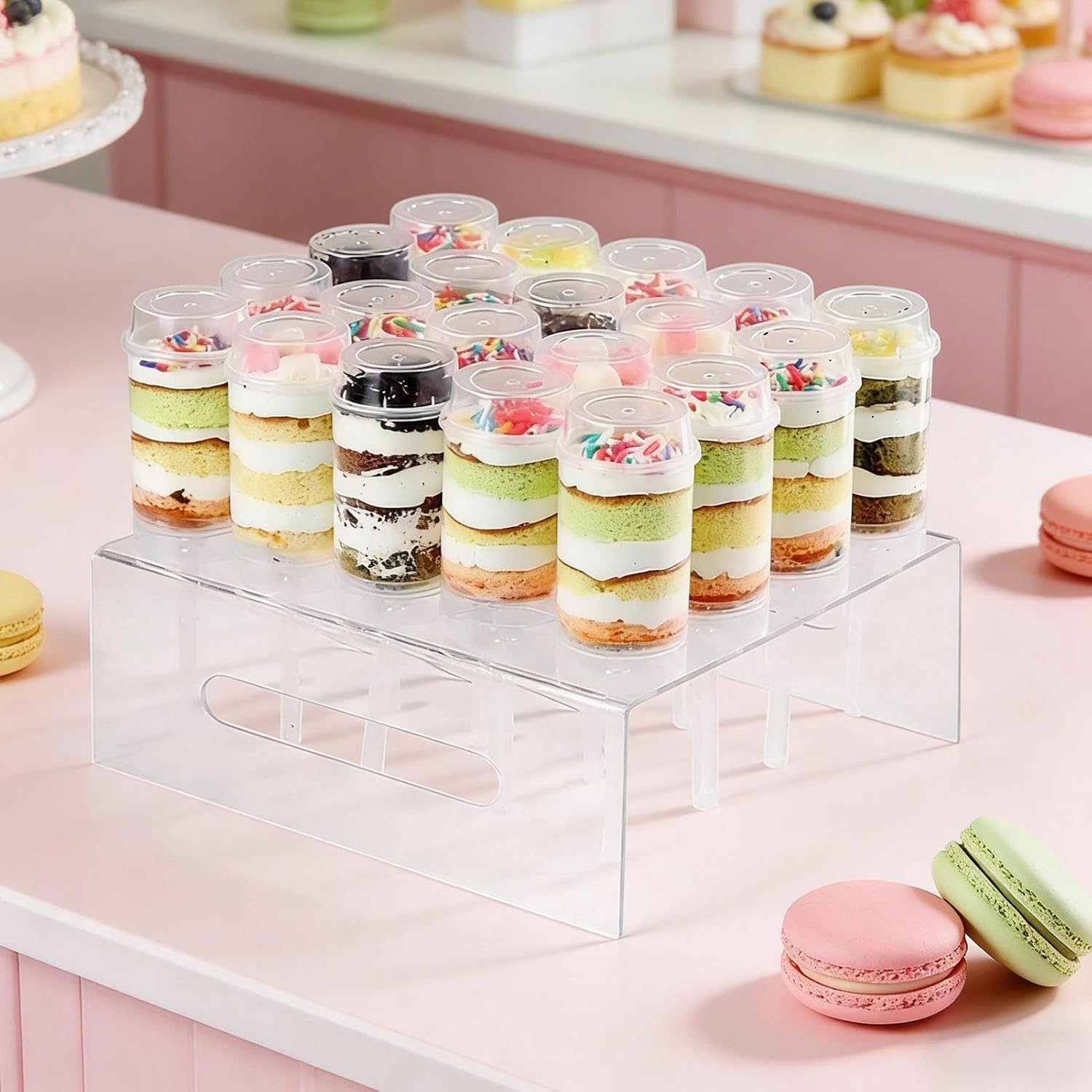 Cake Pop Mold, 16 Push Pop Containers With Lids, 320pcs Silicone Cakepop Molds Shapes Kit With Stand, 100 Sticks, Bags And Ties