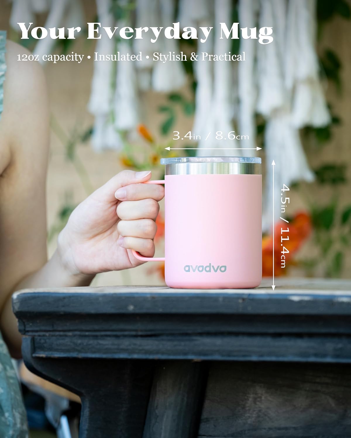 16 Pack 12oz Insulated Coffee Mug with Lid – Double Wall Stainless Steel Travel Cups with Handle, Keep Hot & Cold Drinks, Ideal Gift for Coffee Lovers, Home, Office & Camping (Assort colors)