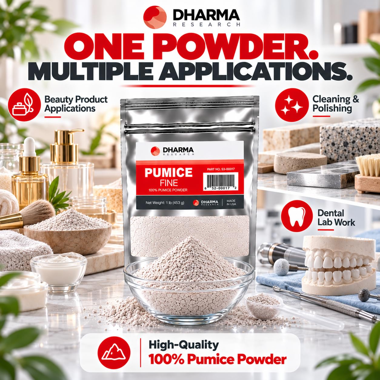 Pumice Powder Abrasive - 1 lb Bag with Scoop -6