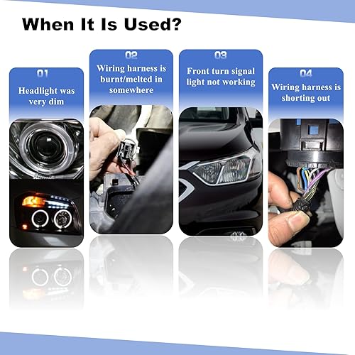 Miniatura 6 de Arnés de cableado de faros delanteros, compatible con Chevy Tahoe Suburban Avalanche GM SUV 15950809 15782377 - Cable de enchufe de lámpara